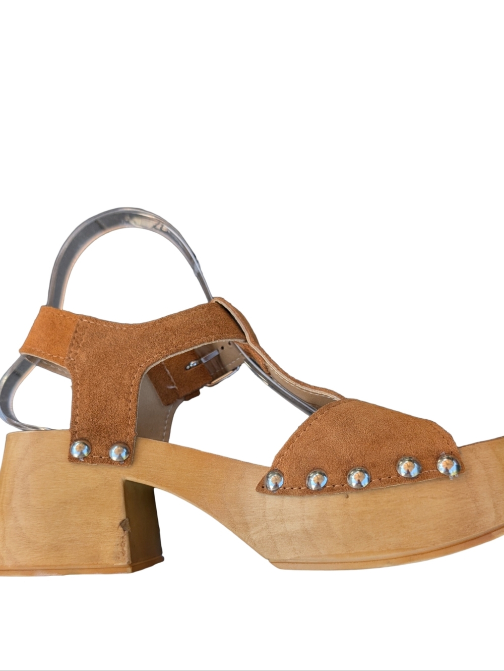 Steve Madden Emmilyn Tan Suede Platform Clog Sandal Size 7 - Picture 4 of 8